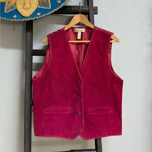 Authentic Suede Vintage Maroon Vest